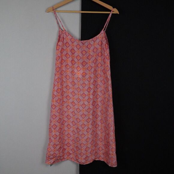 Matta New With Tags Hira Print Slip dress size XS 100% Silk Pink Orange India - Picture 1 of 11